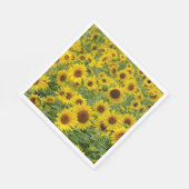 Geel zonnebloemveld servet (Hoek)