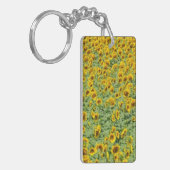 Geel zonnebloemveld sleutelhanger (Voorkant Links)