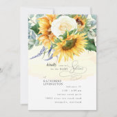 Geel zonneforaal Baby shower Invitat Kaart (Voorkant)
