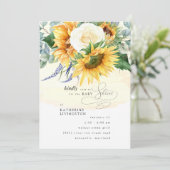 Geel zonneforaal Baby shower Invitat Kaart (Staand voorkant)