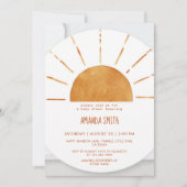 Geel Zonnelicht Boho Baby Shower Kaart (Voorkant)