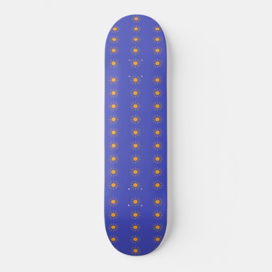 Geel zonnepatroon persoonlijk skateboard (Voorkant)
