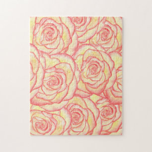 Geel zonneschel Roos Puzzle Legpuzzel