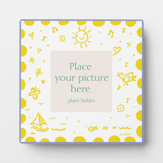 Geel zonneschijn lijst fotoplaat (Voorkant)