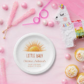 geel zonneschijn retro Waterverf Baby shower Papieren Bordje (Feest)