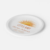 geel zonneschijn retro Waterverf Baby shower Papieren Bordje (Gekanteld)