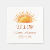 geel zonneschijn retro Waterverf Baby shower Servet (Voorkant)