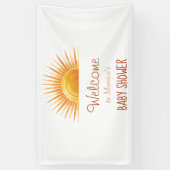 geel zonneschijn retro Waterverf Baby shower Spandoek (Verticaal)