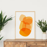 Geel zonneschijnorganisch vormig Abstract kunstont Poster<br><div class="desc">Modern abstract kunstontwerp met coole organische vormen,  getekend in ombre tinten van gouden zonnige geel.</div>