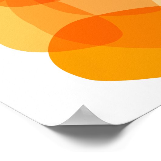 Geel zonneschijnorganisch vormig Abstract kunstont Poster (Hoek)