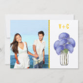 Geel Zonnige Elegantie Foto Lavendel Hydrangea Kaart (Achterkant)
