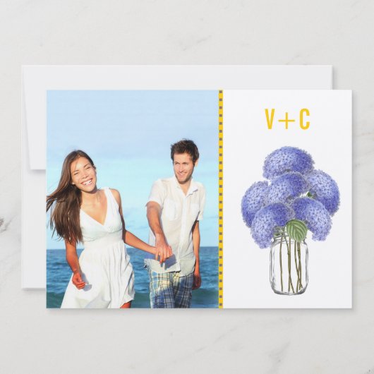 Geel Zonnige Elegantie Foto Lavendel Hydrangea Kaart (Achterkant)