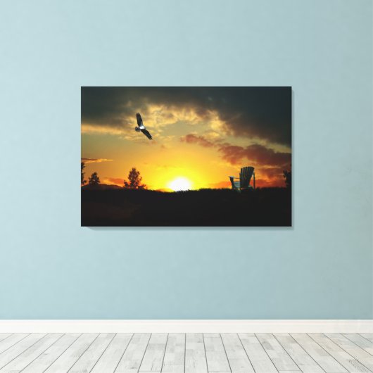 Geel zonsonderdgrijsmagerstaafje met gerasterd can canvas afdruk (Insitu (Houten vloer))