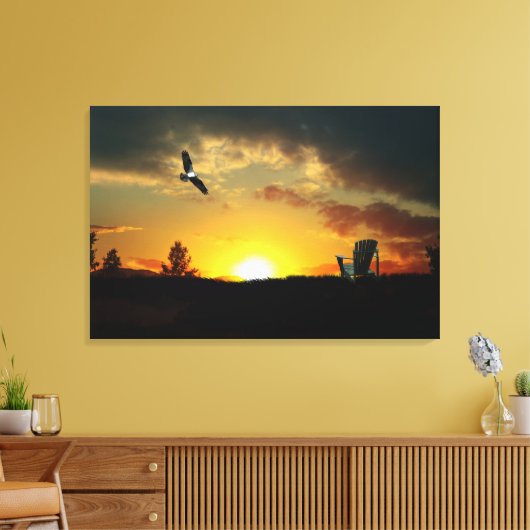 Geel zonsonderdgrijsmagerstaafje met gerasterd can canvas afdruk (Insitu (Woonkamer))