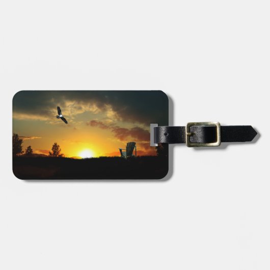 Geel zonsondergang Bagagelabel (Voorkant horizontaal)