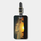 Geel zonsondergang Bagagelabel (Voorkant verticaal)