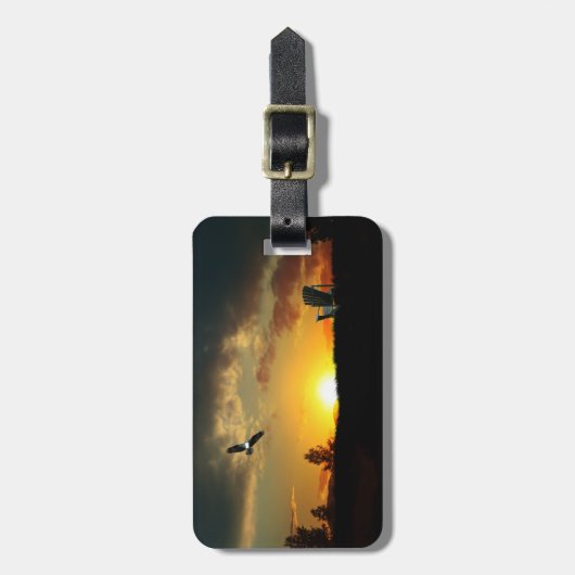 Geel zonsondergang Bagagelabel (Voorkant verticaal)