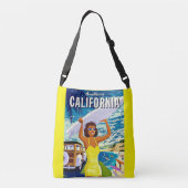  geel Zuid-Californië Reisposter Crossbody Tas (Achterkant)
