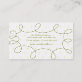 Geel Zwak Filistisch Damasmammie en Baby-vogel Visitekaartje (Achterkant)