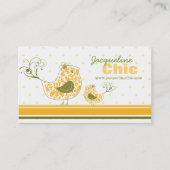 Geel Zwak Filistisch Damasmammie en Baby-vogel Visitekaartje (Voorkant)