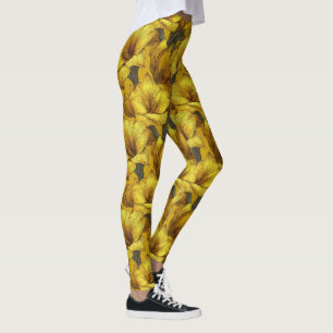 Geel Zwangerschaps Amaryllis Sparkle Afstuderen Leggings