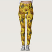 Geel Zwangerschaps Amaryllis Sparkle Afstuderen  Leggings (Voorkant)