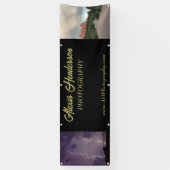 Geel & Zwart 2 Foto Business Booth Tent Spandoek (Verticaal)