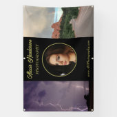 Geel & Zwart 3 Foto Business Booth Tent Spandoek (Verticaal)