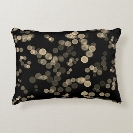 Geel Zwart Abstract Bubble Bokeh Pattern Accent Kussen