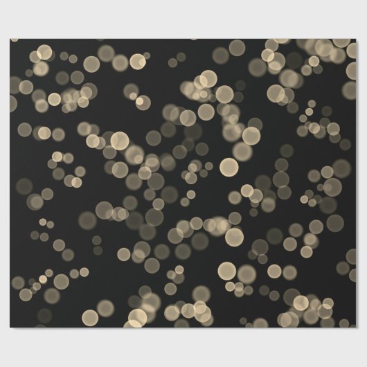Geel Zwart Abstract Bubble Bokeh Pattern Cadeaupapier (Vlak)