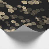 Geel Zwart Abstract Bubble Bokeh Pattern Cadeaupapier (Hoek)
