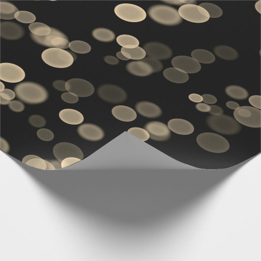 Geel Zwart Abstract Bubble Bokeh Pattern Cadeaupapier (Hoek)
