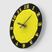 geel zwart abstract grote klok (Hoek)