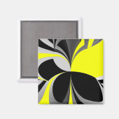 Geel zwart, Abstract Magneet (Voorkant / Achterkant)