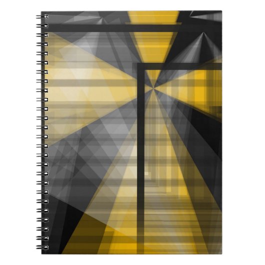 Geel zwart Abstract Notitieboek (Voorkant)