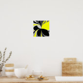 Geel zwart, Abstract Poster (Keuken)