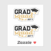 Geel zwart Afstudeerder Squad add Year Sticker (Vel)