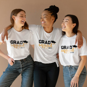 Geel zwart Afstudeerder Squad add Year T-shirt