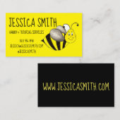 Geel zwart bijenblauw Bumblebee insect Buzz Visitekaartje (Voorkant / Achterkant)