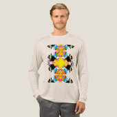 Geel Zwart Blauw Groen Zuidwesten Uitgebreid Manda Tri-Blend Shirt (Voorkant)