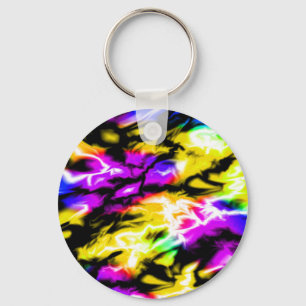 Geel zwart blauw schurk opruimen, helder sleutelhanger