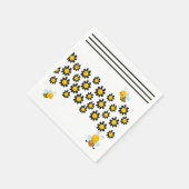 Geel zwart bloemenbijenpatroon servet (Hoek)