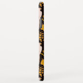 GEEL ZWART BLOEMIG, PAPEGAAIEN EDELSTEEN MONOGRAM Case-Mate iPhone CASE (Achterkant/rechts)