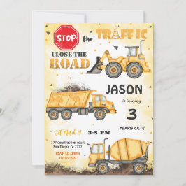 Geel & Zwart Bouwjaar Uitnodiging