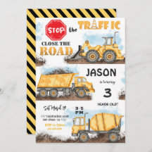 Geel & Zwart Bouwjaar Uitnodiging