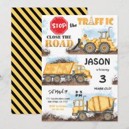 Geel & Zwart Bouwjaar Uitnodiging