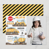 Geel & Zwart Bouwuitnodiging met Foto Kaart (Voorkant / Achterkant)