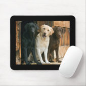 Geel, zwart, bruin labrador Retriever Mousepad Muismat (Met muis)