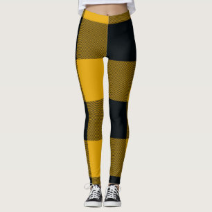 Geel & Zwart Buffalo geruit geruit Leggings