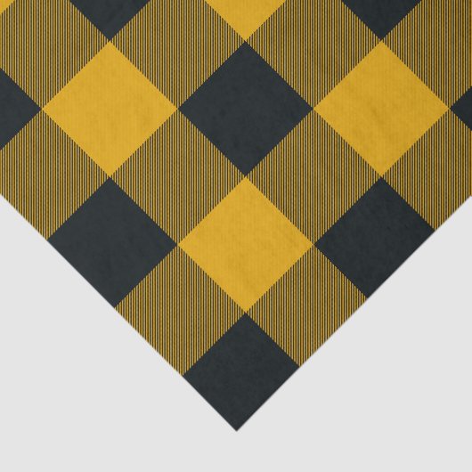 Geel & zwart Buffalo Geruit Plaid Rustiek Tissuepapier (Detail)